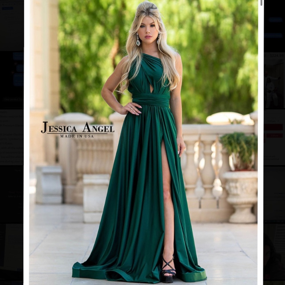 Beautiful Jessica Angel Collection Hunter Green Prom / Bridal Dress- PROM